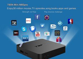 T95N Quad-core Android 5.1 TV Box 4Core 64bit CPU 5Core Mail-450 GPU 2GB DDR3 8GB ROM H.265 HEVC Streaming Media... N2