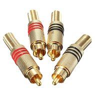 BephaMart 4Pcs Gold Plated RCA/Phono Male Plug Connectors Cable Protector