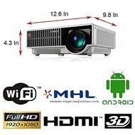 ViviBright Android 4.4 projector 4 Core DVB-T USB 5000lumens For Home Cinema Theater Games Education Business... N5