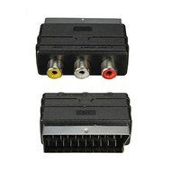 BephaMart SCART Male Plug To 3 RCA Female AV Audio Video Adaptor Converter For TV DVD