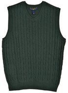Club Room Cable Green Douglas Fir Knit V-Neck Vest Men's XL