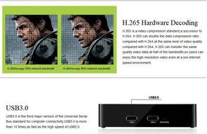 2016 Newest HiMedia Q1 Android 4.4 TV Box, Quad Core 3D 4K Ultra HD H.265 Smart TV Box 1GB/8GB USB3.0 WiFi Network... N3