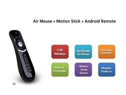 Water &amp; Wood T2 2.4GHz Remote Controller Fly Air Mouse 3D Motion Stick Android Remote for PC, Smart TV, Set-top-box... N3