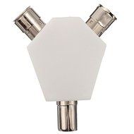 1 Coaxial Plug To 2 Female TV 9.5 Aerial Coaxial Socket Splitter Convertor White N2