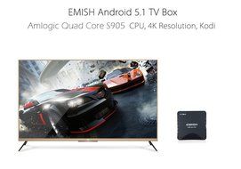 Smart TV Box by EMISH, Android 5.1 Amlogic S905, 4K UHD, Quad Core CPU 64 BIT A53, Flash 8GB with KODI, Wifi and... N6