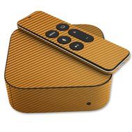Skinomi TechSkin - Apple TV 2015 (4th Gen) Gold Carbon Fiber Full Body Skin / Front &amp; Back Wrap Clear Film / Ultra... N2