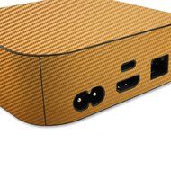 Skinomi TechSkin - Apple TV 2015 (4th Gen) Gold Carbon Fiber Full Body Skin / Front &amp; Back Wrap Clear Film / Ultra... N3