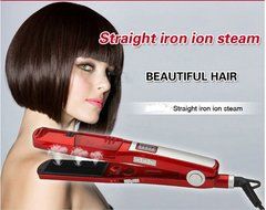 professional red magic shine ionic steam hair straightener flat iron 110V-240V European plug N2