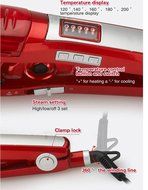 professional red magic shine ionic steam hair straightener flat iron 110V-240V European plug N6