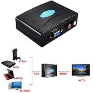 1080P Audio VGA To HDMI 1.3V HD 1920x1080 HDTV Video Converter Box Adapter For PC Laptop DVD