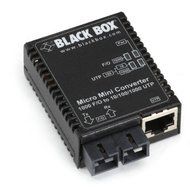Black Box Micro Mini Media Converter, 10-/100-/1000-Mbps Copper to 1000-Mbps Duplex Fiber, Multimode, 850-nm,...
