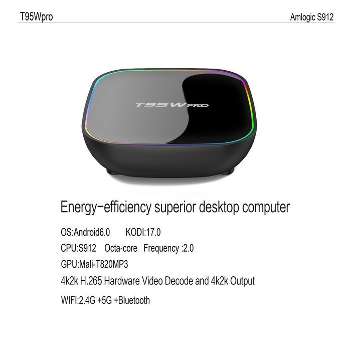 Smart TV Box, M.Way Amlogic S912 Android 6.0 TV Box 2.4G 5G Bluetooth 4.0 HD Octa-core 2GB+16GB Dual WiFi 3d 4k... N4
