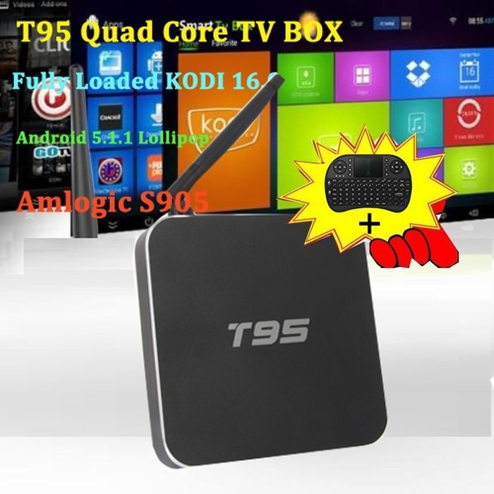 [2016 Latest Model] REDGO T95 Android Amlogic S905 Quad Core Dual Wifi Module Kodi 16.0 Tons of Preloaded Add-ons... N8