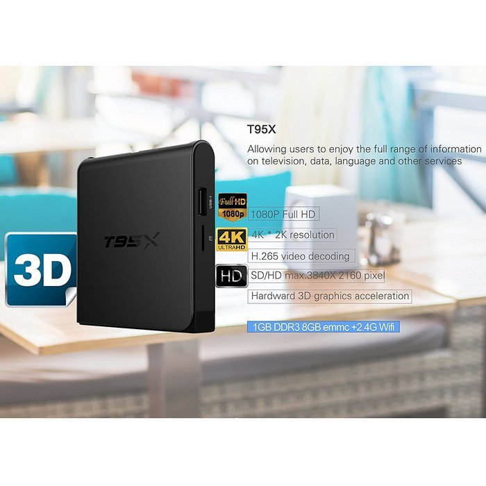KOLOF S905X T95X TV BOX Android 6.0 KODI 16.1 1G 8G Quad Core Set Top Box N5
