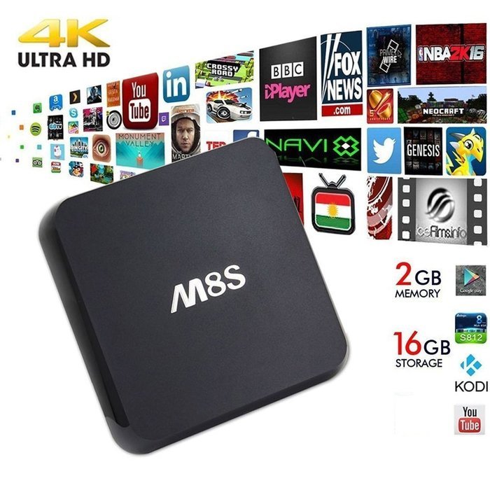 REDGO 4K XBMC KODi Full HD M8S Android Dual band 2.4G/5G wifi TV Box 2G RAM 8G ROM Quad Core Amlogic S812 Chipset...