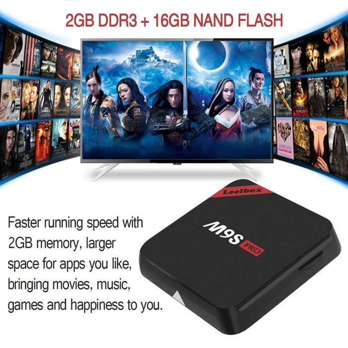 [Tailor-Made] Leelbox M9S Pro Android 6.0 TV Box 2GB RAM+16GB ROM S912 Octa-Core Preloaded Kodi 16.1 Bluetooth... N6