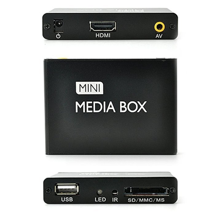 Mini HD Media Box Player, Full HD 720P Playback via HDMI - Play Movies/Pictures/Files directly on your TV N4