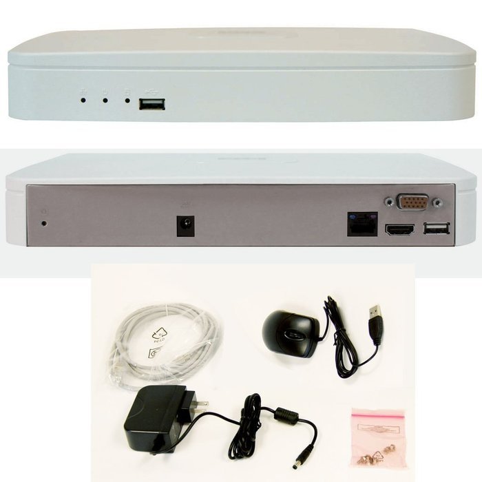 16 Channel Tiny NVR - connect up to 16 IP Megapixel cameras - 1080p @30fps up to 5MP @7fps - NO HARD DRIVE
