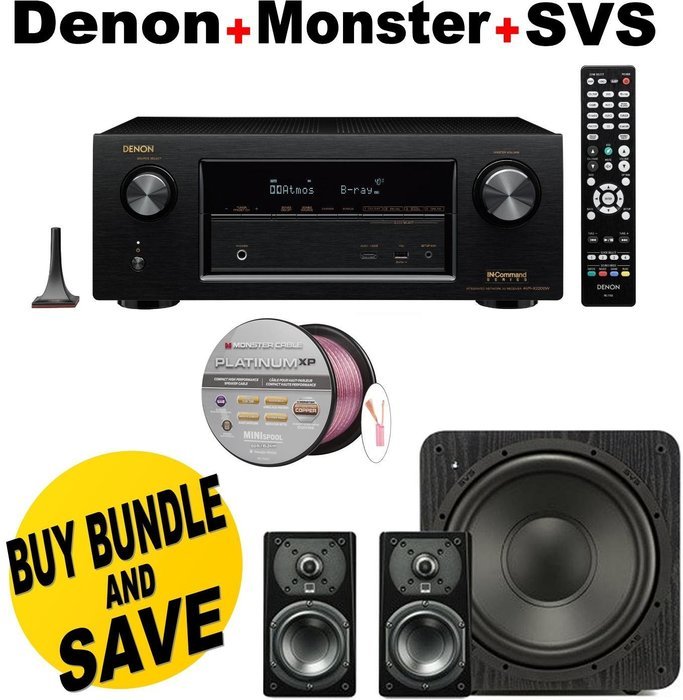 Denon AVRX2200W 7.2 Channel Full 4K Ultra HD A/V Receiver with Bluetooth and Wi-Fi + SVS Prime Satellite 2.1 High-Grade...