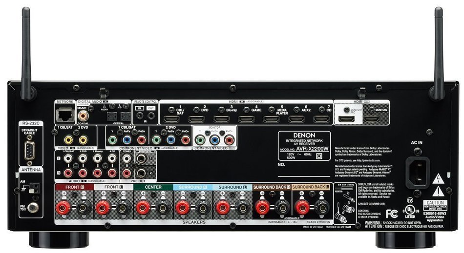 Denon AVRX2200W 7.2 Channel Full 4K Ultra HD A/V Receiver with Bluetooth and Wi-Fi + SVS Prime Satellite 2.1 High-Grade... N3