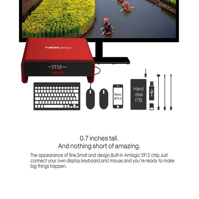 Edal Android 6.0 TV BOX, T95U Pro Kodi 16.1 Amlogic S912 Octa-core 2GB 16GB LAN 100M/1000M with Fully Loaded Unlocked... N5