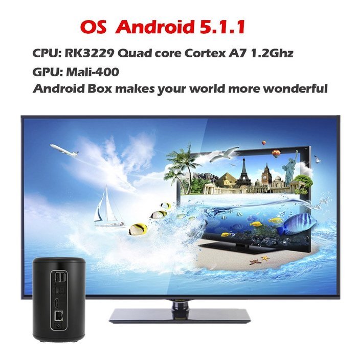 Docooler I8 Smart Android TV Box Android 5.1.1 RK3229 Quad core UHD 4K 1G / 8G KODI Mini PC WiFi & LAN H.265 XBMC... N3