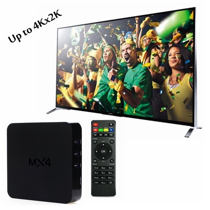 Wayer MX4 RK3229 Quad Core Wifi Smart Android 4.4 Media Player TV Box Kodi Fully Loaded IR 1GB 8GB with Remote... N3