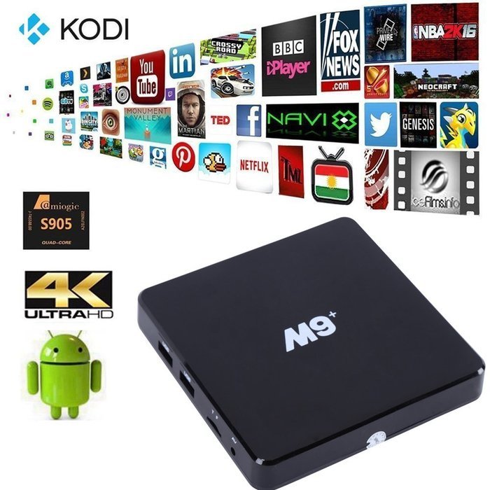 ESHOWEE Amlogic S905 M9+ 64bit Streaming Media Player M9 Plus 4K and Kodi Smart 1G 8G Android 5.1 TV Box US Plug