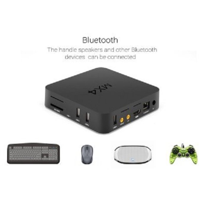 MX4 Quad Core Android TV Box - Wi-Fi, Bluetooth, RK3229, 1GB RAM, 8GB ROM, 4K Support, Kodi 15.2, 4 USB Ports N7