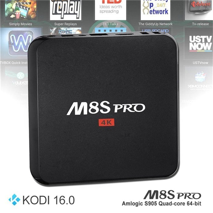 M8S PRO TV Box 2GB RAM 8GB OTT Box FLASH Amlogic S905 4K Set Top Box Quad Core Android 5.1 Smart Streaming Media... N4