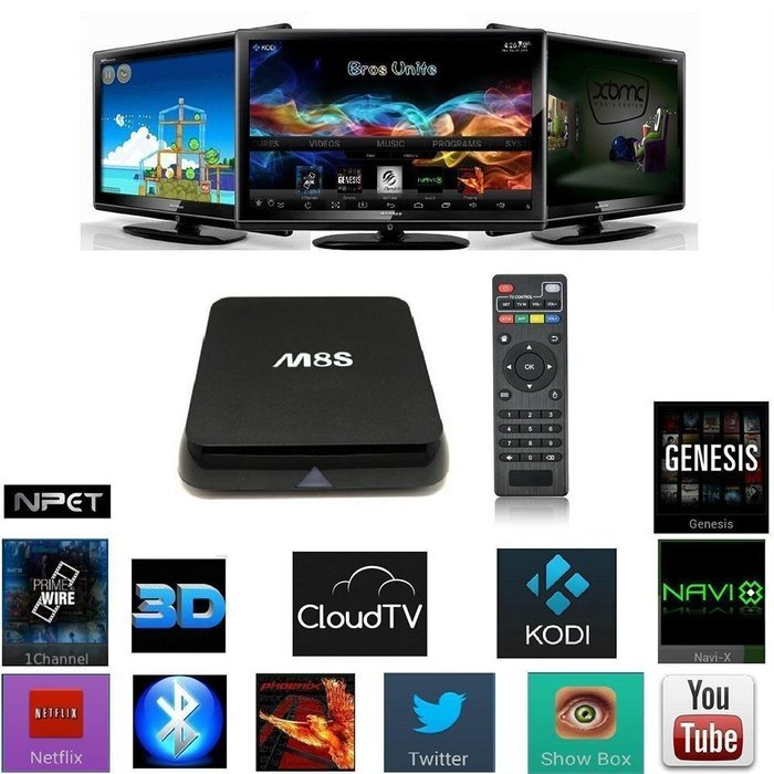 NPET M8S Android 4.4.2 KODI 15.2 Bluetooth 4.0 Smart Tv Box Amlogic S812 Quad Core 4k Output 2GB/8GB Flash 2.4G...