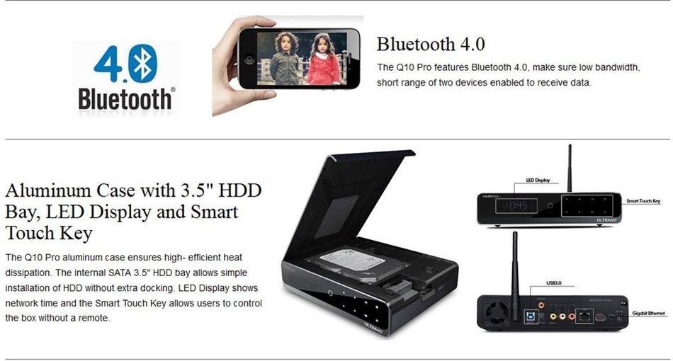 SUNKINFON HiMedia Q10 PRO 3D 4K Network UltraHD Quad Core High-end Android 5.1 TV Box with HDD Bay + 3.5'' 1TB... N6