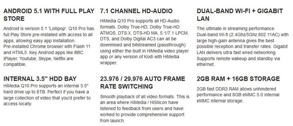 SUNKINFON HiMedia Q10 PRO 3D 4K Network UltraHD Quad Core High-end Android 5.1 TV Box with HDD Bay + 3.5'' 1TB... N7
