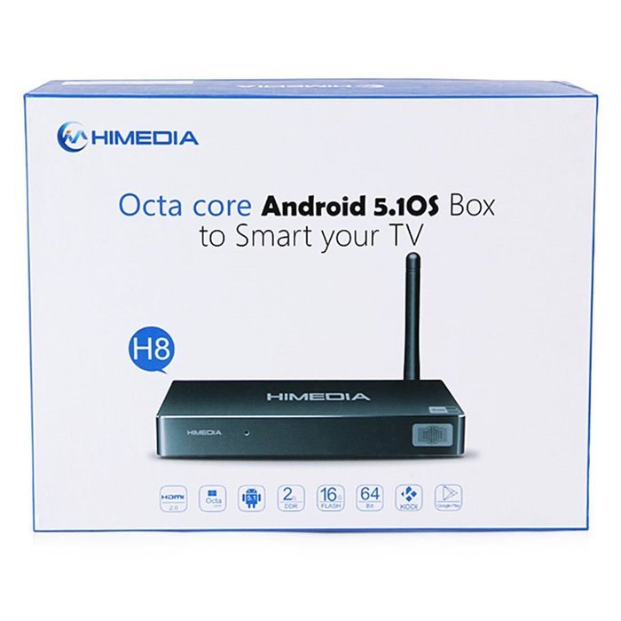 Wangang HiMedia H8 64bit Octa-Core Android 5.1 Lollipop TV Box 2GB RAM 16GB ROM RK3368 chipset with 4K60, 3D,... N5