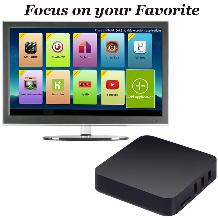 MEGACRA Q1 Unique OS Android TV Box Pre-installed Kodi 16.1, Pre-installed Youtube, Filmon, Facebook and other... N5