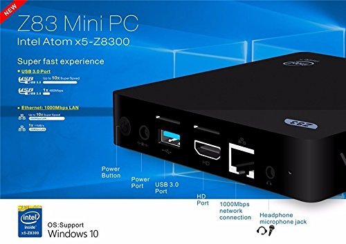 Vipwind Z83 Windows 10 Intel Atom X5-Z8300 2G/32G TV Box XBMC 1000M LAN Wifi Miracast Airplay DLNA Bluetooth TV... N7