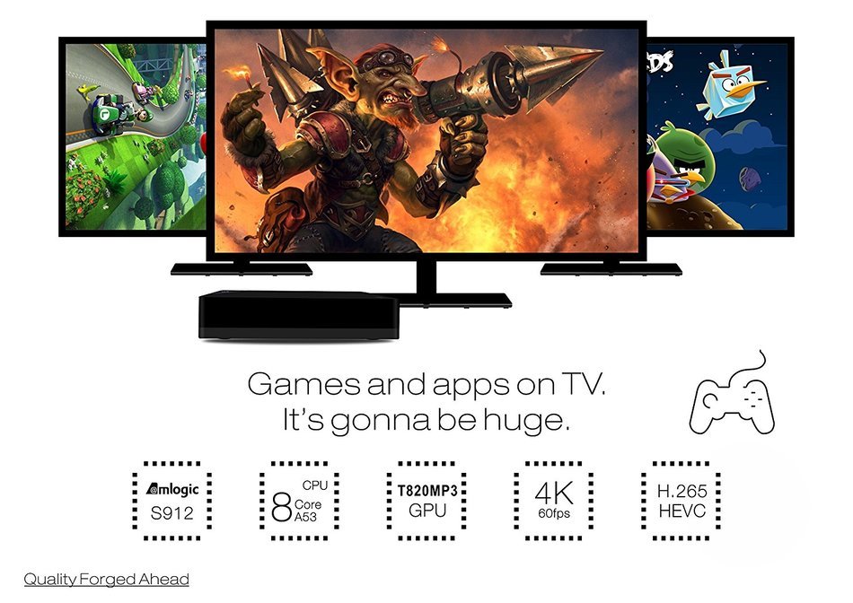 [New Version]GHB Android TV Box Smart TV Box i68 Android 6.0 Amlogic S912 2G/16GB 4K Streaming boxes Octa Core... N5