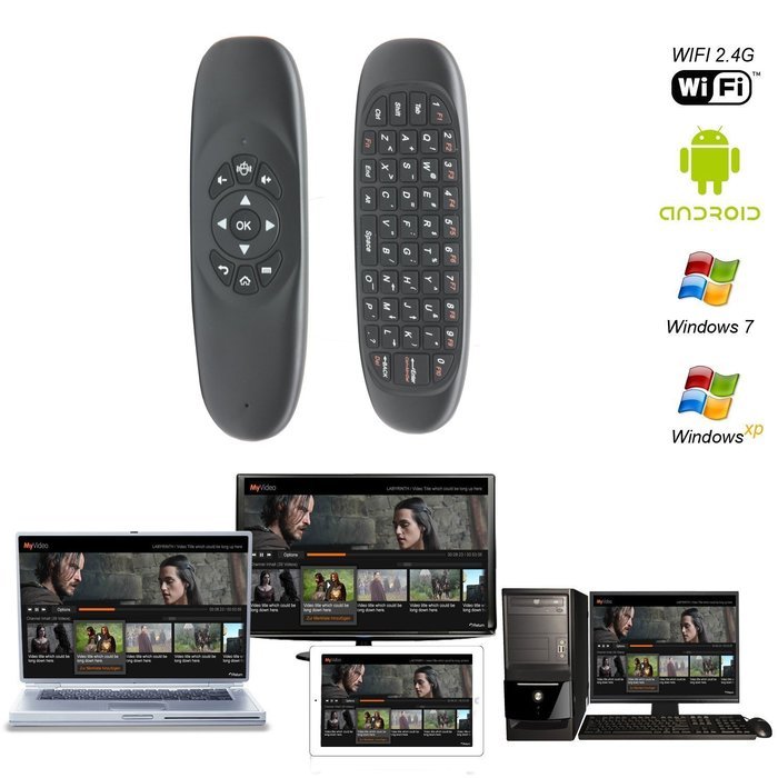 C-Zone C120 Pro 2.4G Mini Keyboard Wireless Remote Mouse with 3-Gyro & 3-Gravity Sensor for PC HTPC IPTV Smart... N5