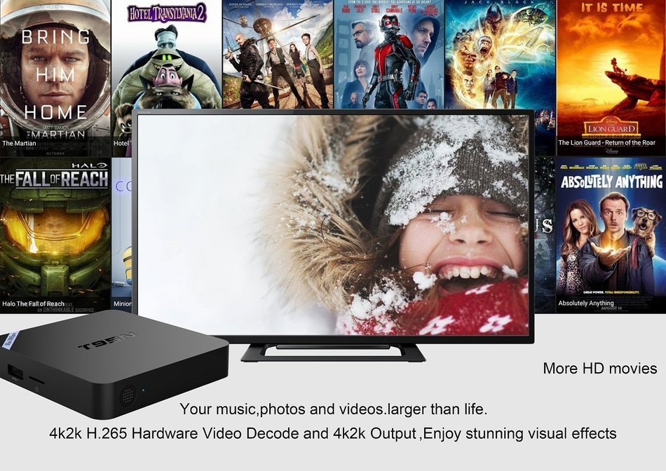 T95N M8S Pro Android TV Box Kodi Pre-installed Amlogic S905 Quad-core Cortex-A53 Android 5.1 2GB DDR3 RAM 8GB... N4