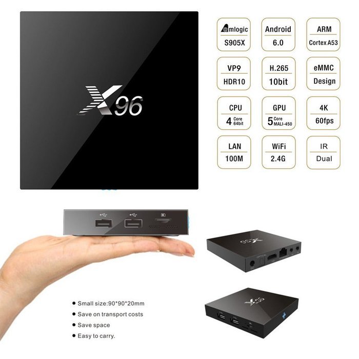 X-Direct Android 6.0 4K TV Box Amlogic S905X Quad Core 1G/8G XBMC KODI 16.1 Set Top Box VP9 HDR H.265 with WiFi...