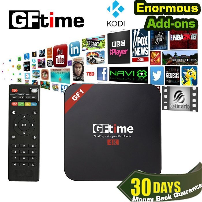 Android TV Box 5.1,GFtime GF1 Amlogic s905 4K Kodi 16.0 1G/8G Fully Loaded unlocked - Quad Core Ultimate HD HDMI... N6