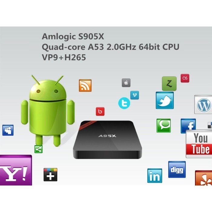 Spdoo NEXBOX Android 6.0 4K TV Box A95X Pro Amlogic S905X Quad Core 2G/16G KODI 16.1 Pre-installed Support VP9... N4
