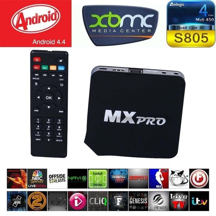 FireAnt&reg; MX Pro Quad Core Smart Android TV Box 1080p HDMI 4K Free Streaming Media Player Miracast Live Sport Movie N7