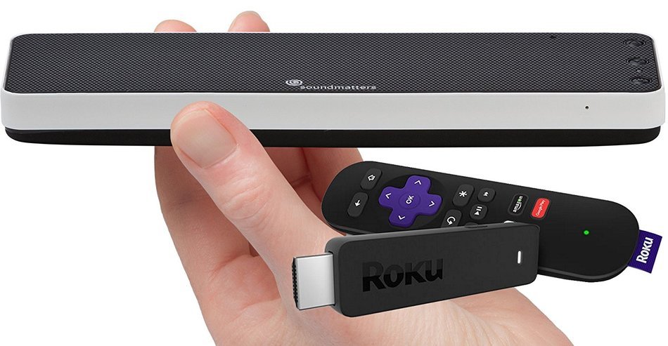 Roku Streaming Stick (3600R) and Soundmatters DASH7 (White) Bluetooth Speaker Bundle