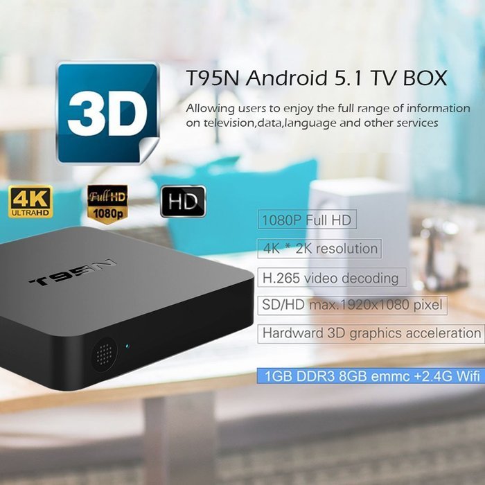 Vipwind Mini MX T95N Android 5.1 4K Smart Android TV Box Kodi 16.0 S905 Quad-Core Mali-450 5-Core GPU Memory 1G... N5