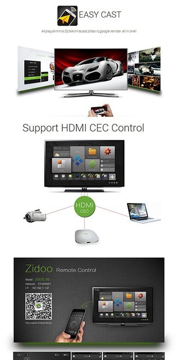 Zidoo X5 Android 5.1 TV Box Amlogic S905 4K Quad Core 1G/8G WiFi HDMI Kodi Pre-installed Smart Media Player TV... N2
