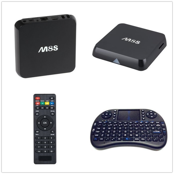 Tops M8S Android 4.4 TV Box Amlogic S812 Quad Core 4k Output 2GB/8GB Flash Streaming Media (M8S+keyboard) N2
