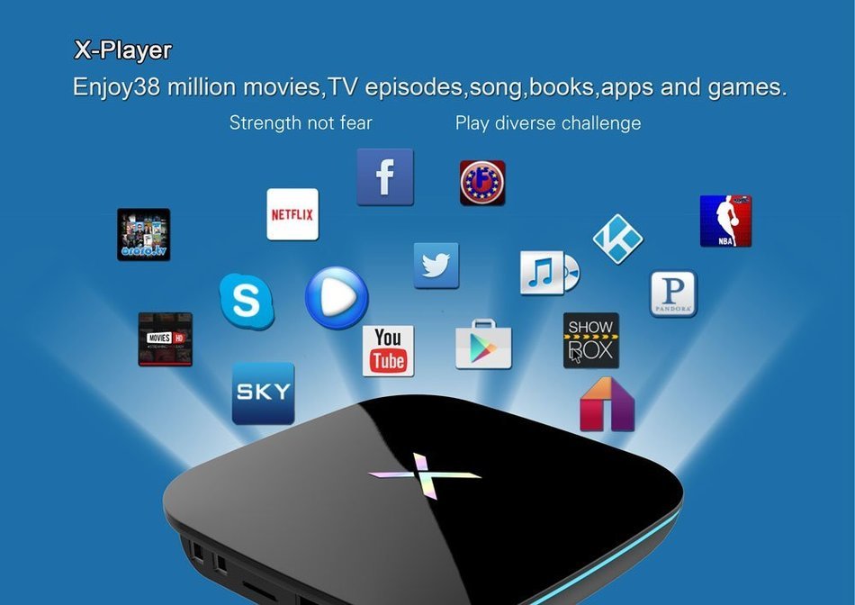 X-player S912 Octa-Core Cortex A53 2.0GHz 2GB+16GB Dual-Band WiFi Kodi 10/100M LAN Android 6.0 4K2K HD TV Box... N6