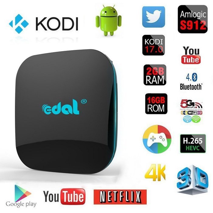Spdoo Amlogic S912 Android 6.0 TV Box Bluetooth 4.0 HD Octa-core 2GB+16GB Dual WiFi 2.4GHz 5.8GHz H.265 4K2K 60fps...