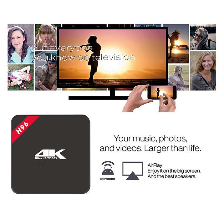 Pinwheel H96 Internet Streaming Media Players Kodi 4k Amlogic S905 Quad Core HDMI 1G DDR 8G Android 5.1 Set Top... N5